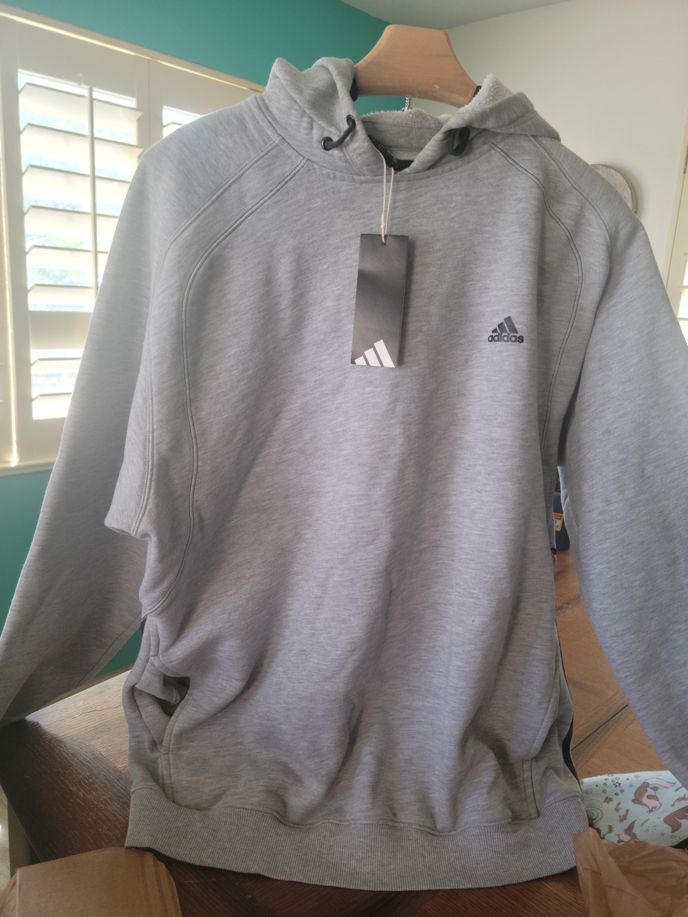 adidas Light Gray Men’s Pullover Hoodie